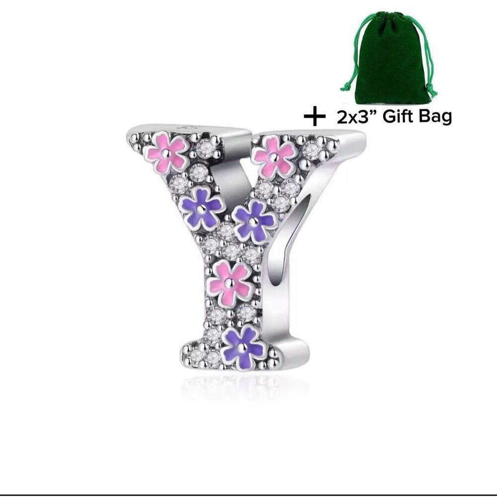 “Y” Letter Charm Bead | 925 Silver | Brand New